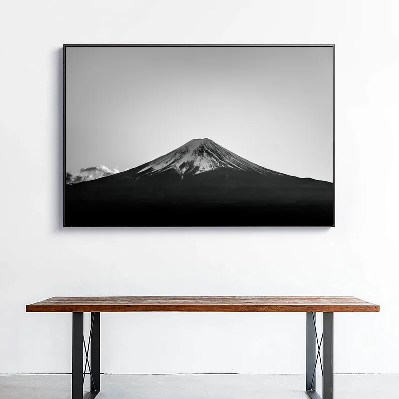 

Landscape Mount Fuji Japan Poster Black and White Nordic Style Foto Canvas Painting Wall Art Pictures For Home Design Room Decor