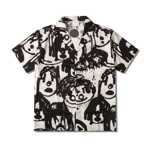 Рубашка Dark Icon мужская с забавным принтом, винтажная уличная рубашка, топ для мужчин, лето 2021