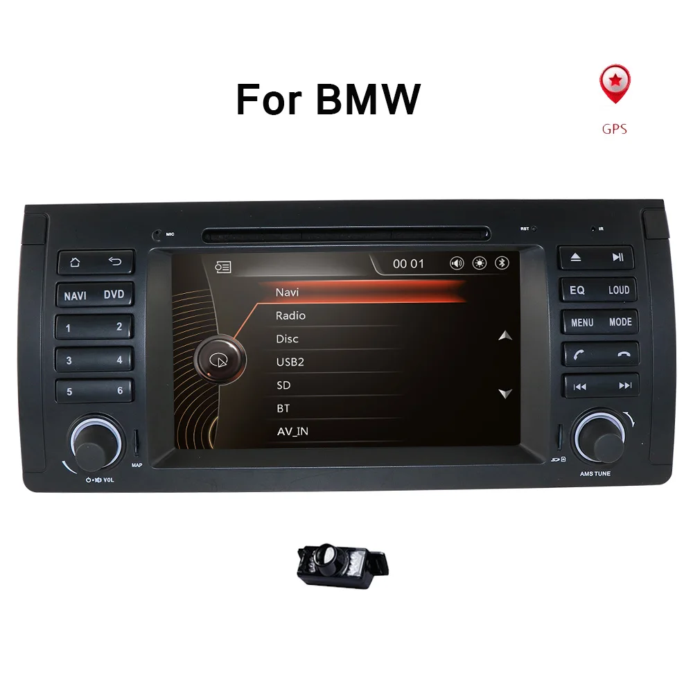 

Автомобильный DVD-плеер 1 Din для BMW E39 E53 5 Series X5 2000-2007 M5 BT SWC Map SD DVR RDS USB Canbus