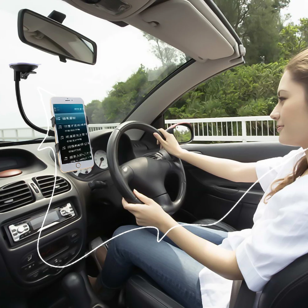 Круглая вращающаяся подставка для телефона с присоской длинная держатель