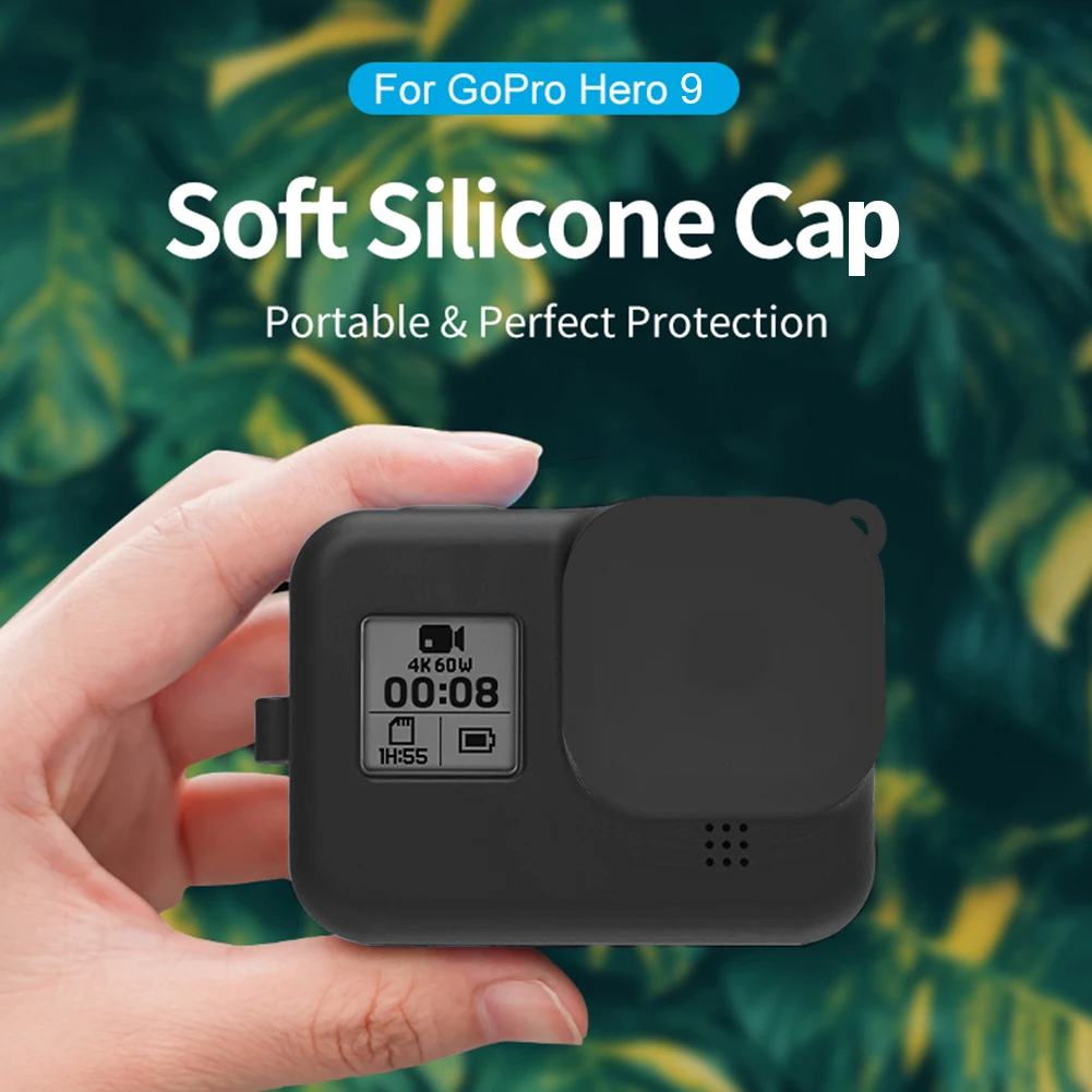 

Black Cover Protector Camera Cover Lens Cap for GoPro Hero 9 Silicone Lens Protective Cover Hero9 Black Accessories
