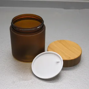 150g 250g Empty PET Plastic Cosmetics Cream Jars Cans with Eco-friendly Bamboo Lids Wide Mouth Container Jar for Bulk