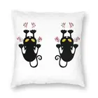 Наволочка с черной кошкой на подушку, наволочка с рисунком мультяшного котенка, животного, Наволочка на подушку для гостиной, модный Чехол на подушку, домашний декор