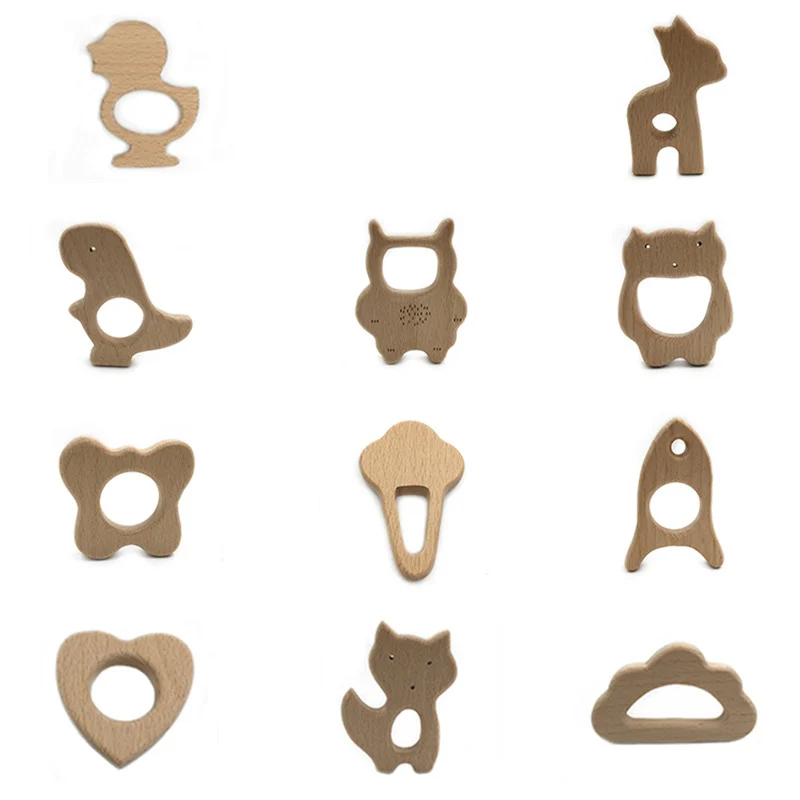 Детский деревянный Прорезыватель для зубов пищевой класс деревянное ожерелье