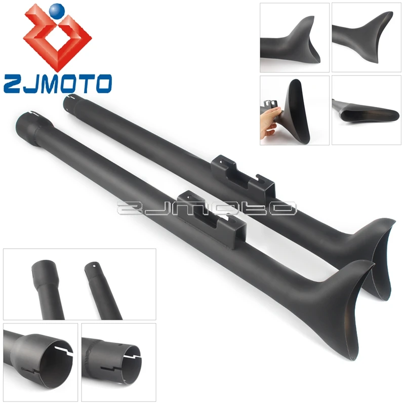 

2,5 дюйма на входе 1,75 дюйма на входе удлинитель с двойным хвостом длиной 33 дюйма выхлопная труба без застежки Стальная Задняя труба для Harley ...
