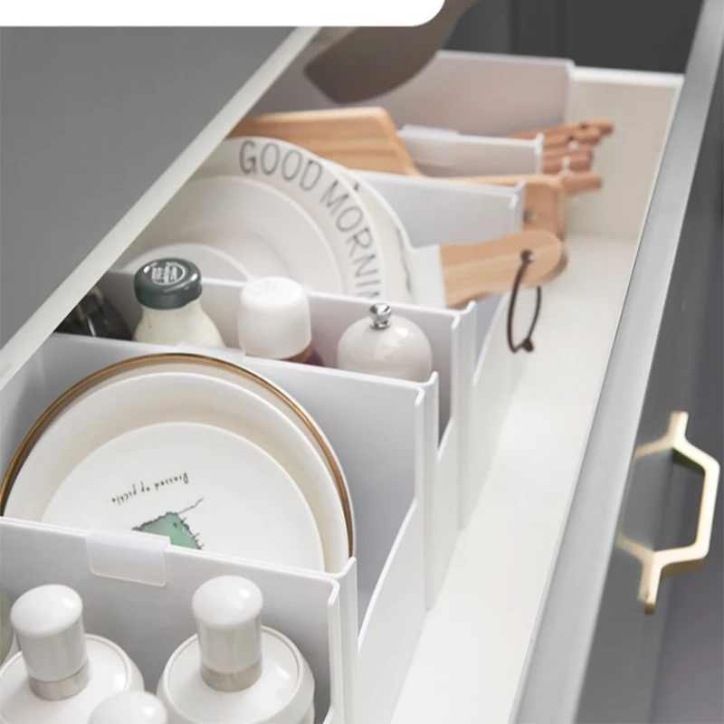 

Plastic Desktop Storage Box Cabinet Finishing Dish Kitchen Multi-Functional Drawer Partition Skin Care Products Finishing Box