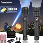 Самый мощный светодиодный фонарик XHP90XHP70.2, тактический фонарь с фокусировкой, с зарядкой от USB, для походов, охоты, бега
