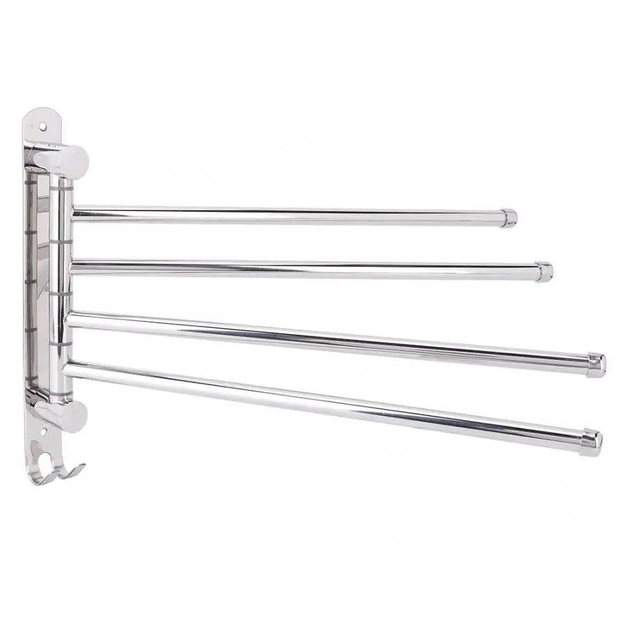 Занавески для душа 4 стержня из нержавеющей стали настенный вращающийся стеллаж