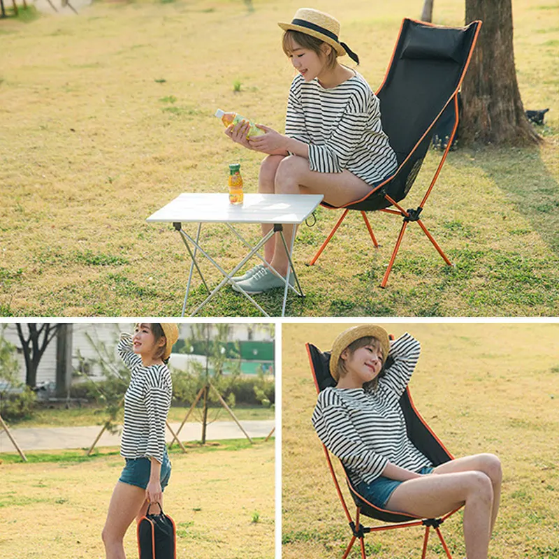 

Outdoor Camping Chair Oxford Cloth Portable Folding Lengthen Camping Ultralight Chair Seat for Fishing Festival Picnic BBQ Beach