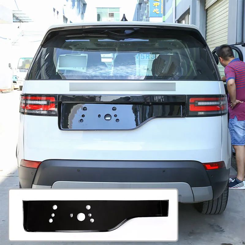 1 шт. ABS Глянцевая черная задняя дверь украшение номерного знака отделка для Land Rover