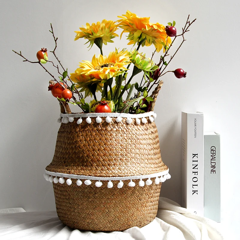 Корзина для хранения плетеная кружевная корзина из шерсти ручной работы с