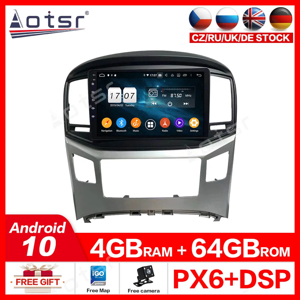 Автомобильный мультимедийный DVD плеер с GPS навигацией Android 10 для Hyundai H1 Grand Royale I800