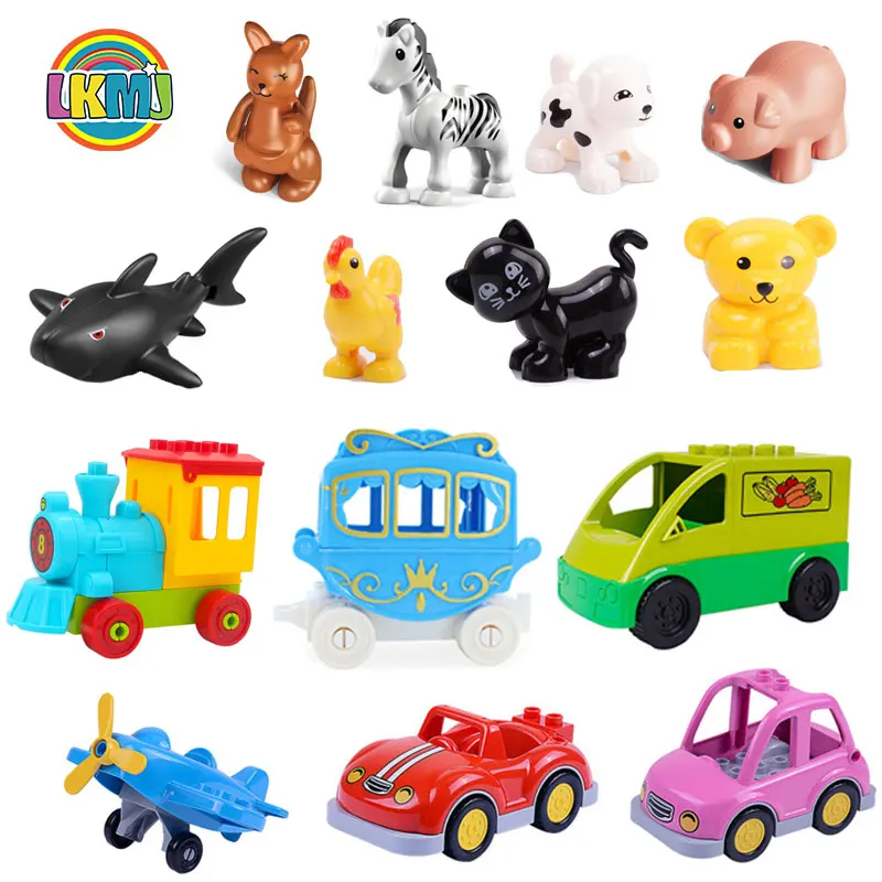 

car Big Size animal cat pig dog Building Block City Traffic Vehicle Train Children Assemble Toys Large Figures Educational toy