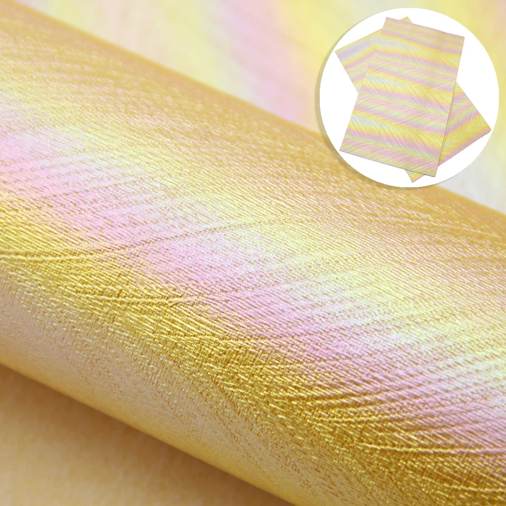 20*33 см градиент Цвет с жемчугом и искусственная кожа Волоконный текстильный лист