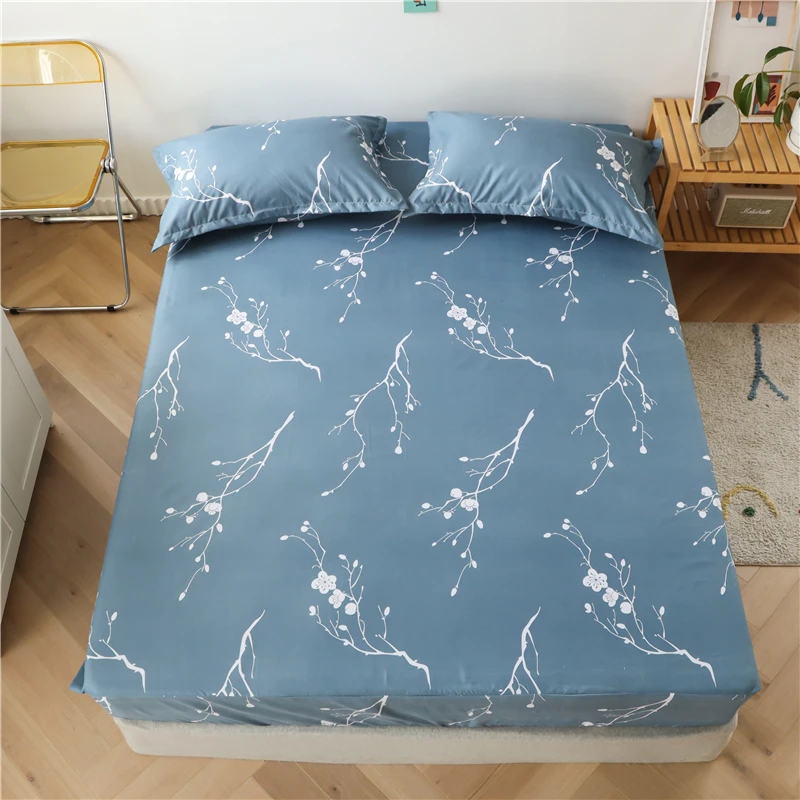 Sábanas bajeras azules para cama, Funda de colchón sabanas con microfibra elástica,...