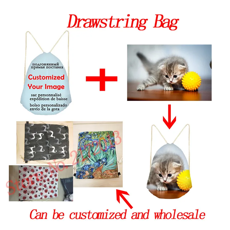 Женская сумка на шнурке с принтом льва и короля животных для мальчиков девочек