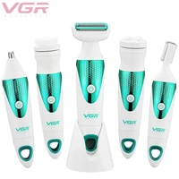 vgr multifunctional shaver 5 in 1 portable dry battery beauty apparatus eyebrow epilator shave face massage shave nose hair