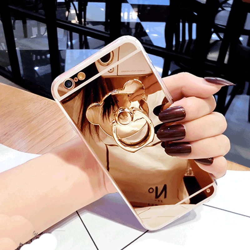 Для Huawei P20 P30 Honor 7A 7C 8A 8C 8X 9 10 Lite 2019 Nova 3 3i 3e 4 4e 5i мультяшный медведь зеркальный чехол с