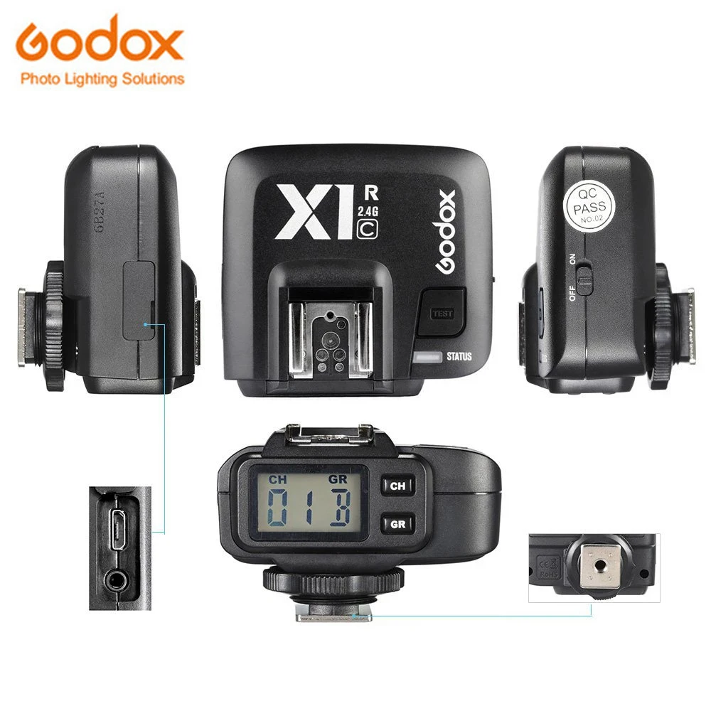 

Godox X1C X1R-C TTL 2.4G Flash Tigger Wireless Receiver for Canon 5D Mark III IV 6D Mark II 70D 1D 1D X Mark II 5Ds 1D C