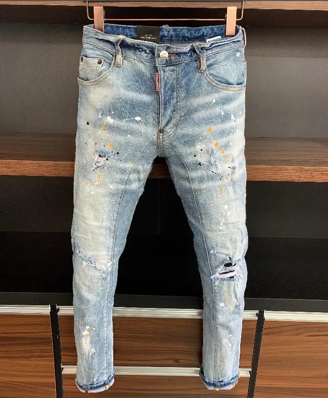 

Оригинальные Классические dsquared2 европейские dsquared2 итальянские дизайнерские брюки с отверстиями джинсы A368 одежда