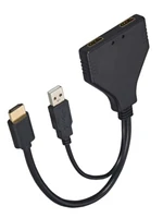hdmi compatible splitter one to two video screen display device supports 3d simultaneous display splitter adapter