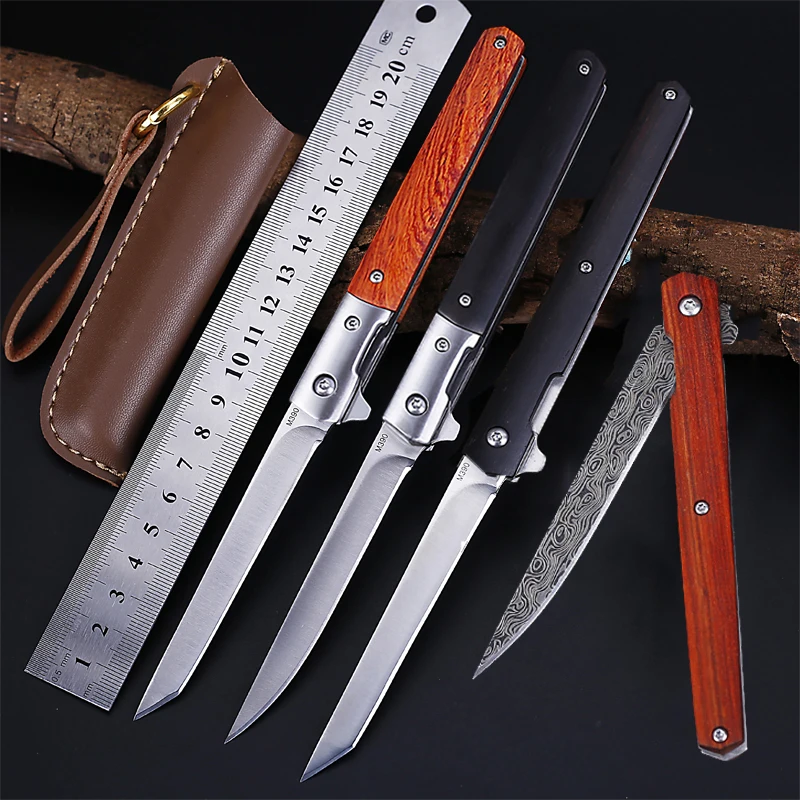 

M390 Steel Fold Knife CS Go Portable Pocket Solid Wood Folding Knife Camping Hunting Knife Slicing Fruit Knives OutdoorTool EDC