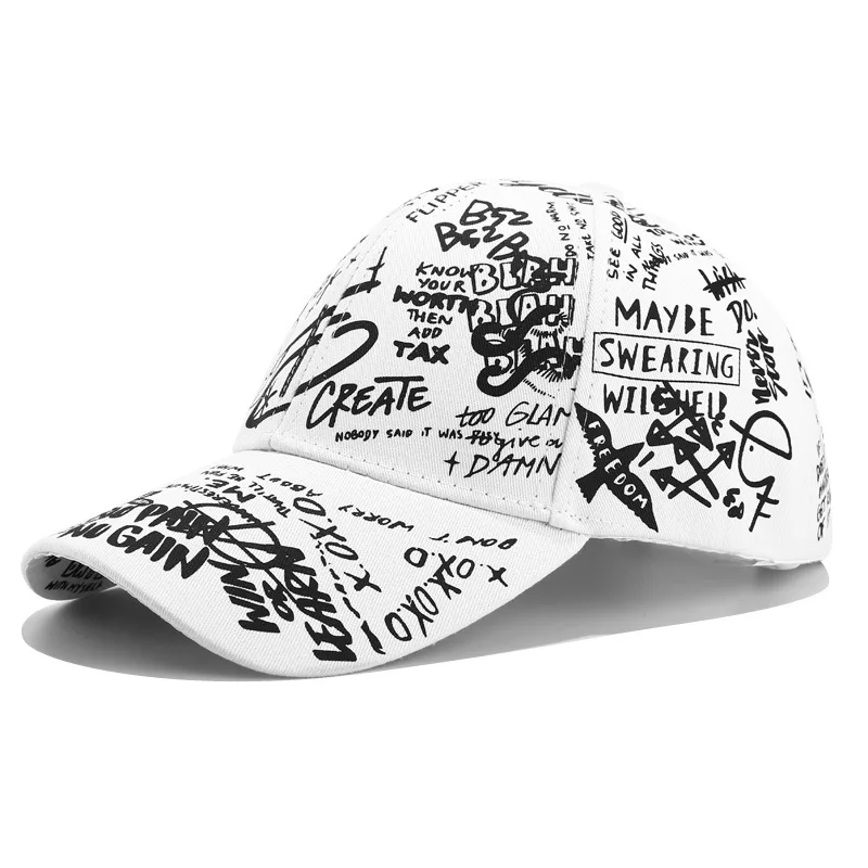 Мужская и Женская Повседневная Бейсболка с изогнутыми полями граффити|Мужские