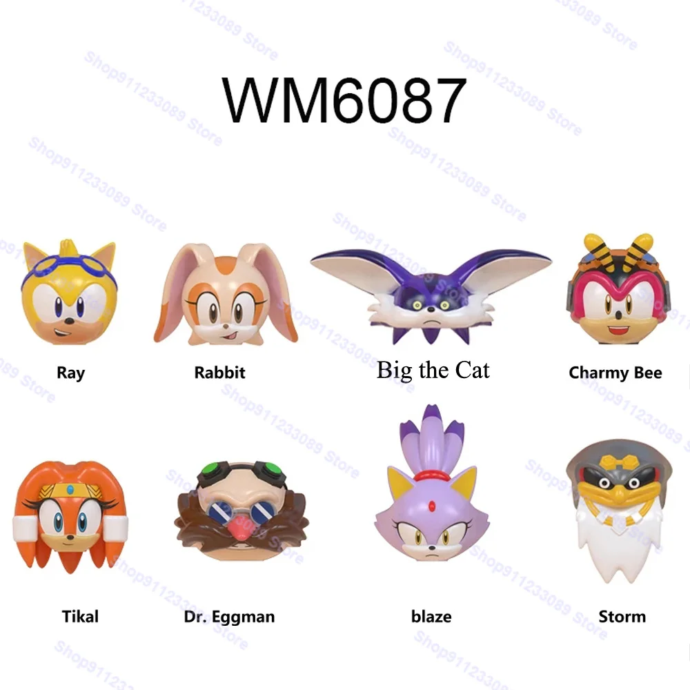 

8pcs/lot Movie Super Sonicing Building Blocks Bricks Charmy Bee Storm Blaze Big the Cat Eggman Doll Action Figures Toy Children
