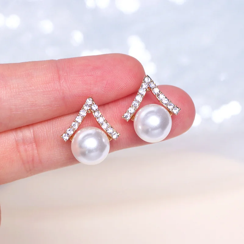 Женские серьги гвоздики с искусственным жемчугом|Серьги-гвоздики| |