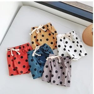 Girls Cotton Polka-dot Shorts Pants Summer Baby Girls Casual Shorts Childrens Sports Shorts For Girls Vacation Beach Trousers