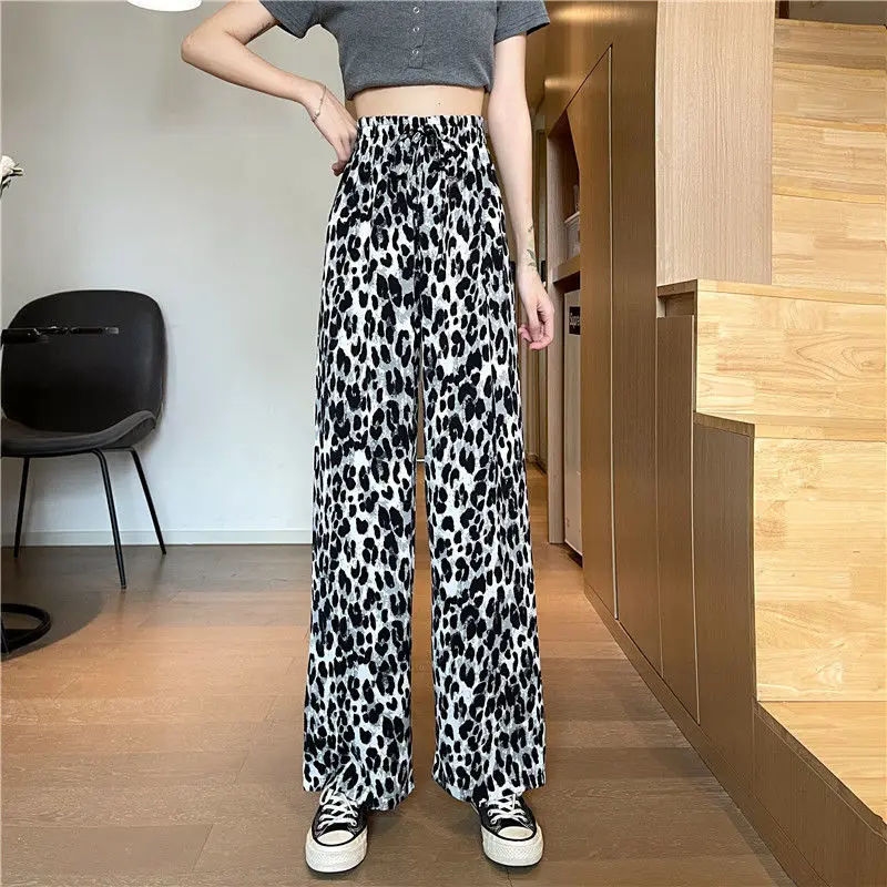 

Tie Dyed Wide Leg Pants Fashion Summer Retro High Waist Thin Casual Pants Net Red Fried Street Pants Women Woman Pants
