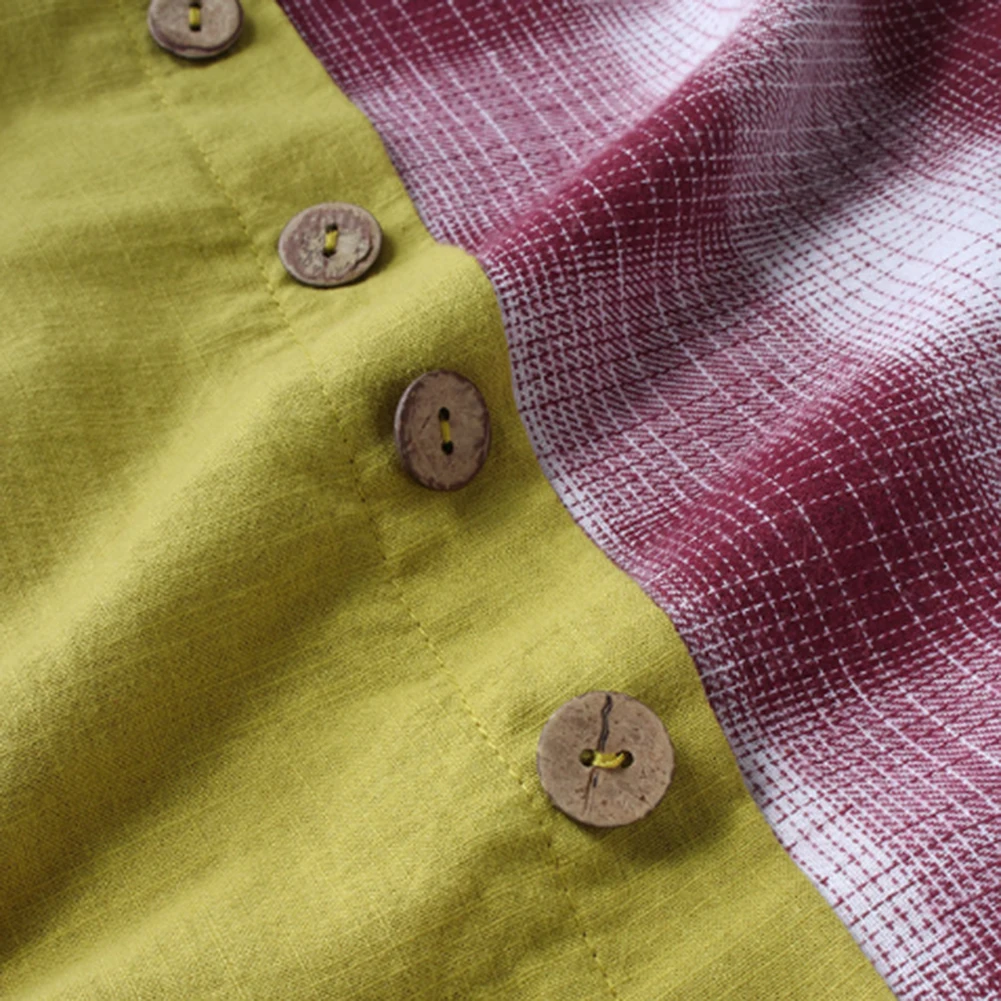 Для женщин V образным вырезом и рукавом 3/4 боковые кнопки отстрочка по краю