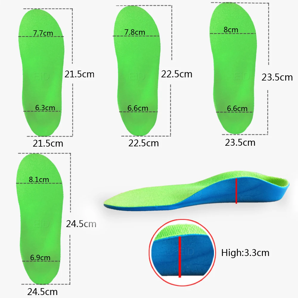 EiD 3D kids children's orthopedic insoles for shoes flat feet Arch Support insole for XO-Legs child Orthotic Insoles Foot Care