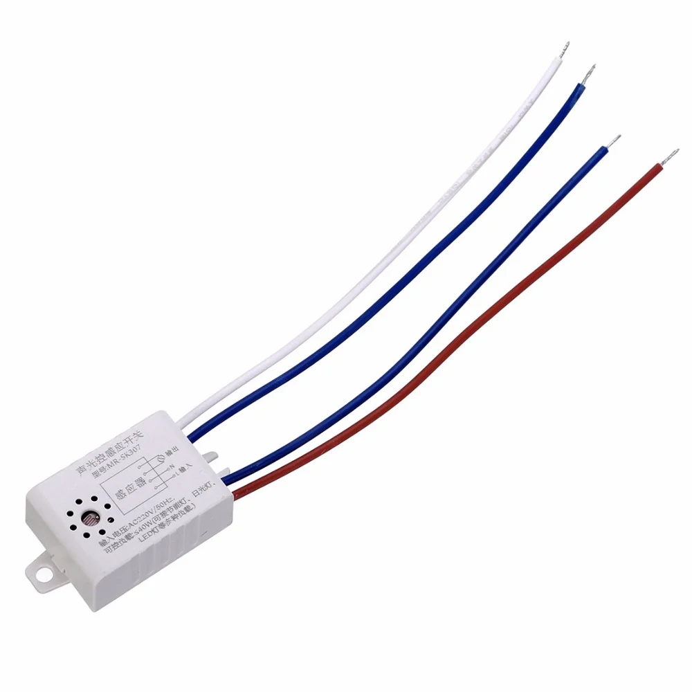 1 шт. 220V автоматический звук голоса Сенсор для вкл/выкл переключатель уличного