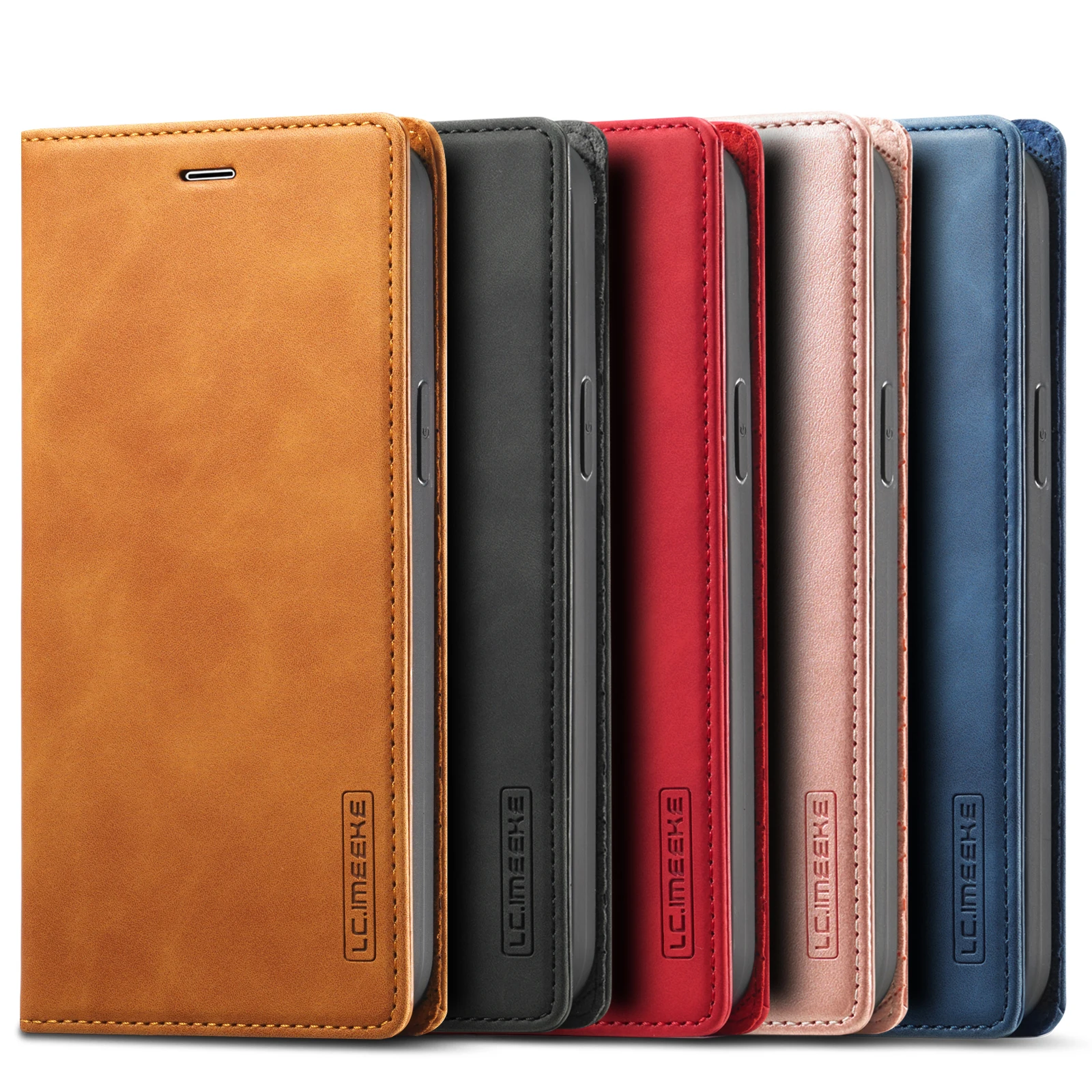 

LC-QiangCi Phone Cases For iPhone 12 Mini 12 /11 Pro Max 6 6s 7 8 Plus XR XS Fashion PU Leather Case Stand Cover Protective Skin