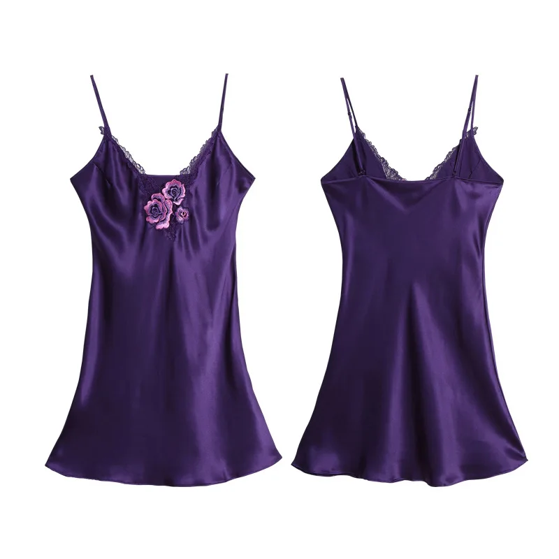 

Silk sling pajamas women summer sexy 100% silk shorts two-piece suit home service split D33163