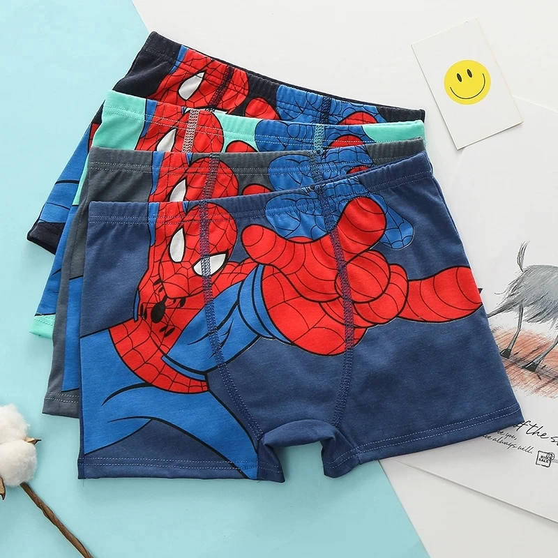 

4/6Pcs Children's Underwear Spiderman Panties Boys Boxer Briefs Kids Cotton Underwear Cartoon Print Soft Baby Boy Underpants
