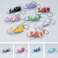 mini simulation canvas shoes keychain for women men bag charm car keyring sneakers tennis keyholder fashion jewelry accessories