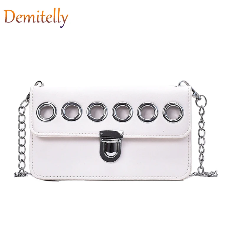 Модные женские сумки с цепочкой новые металлические украшения колец