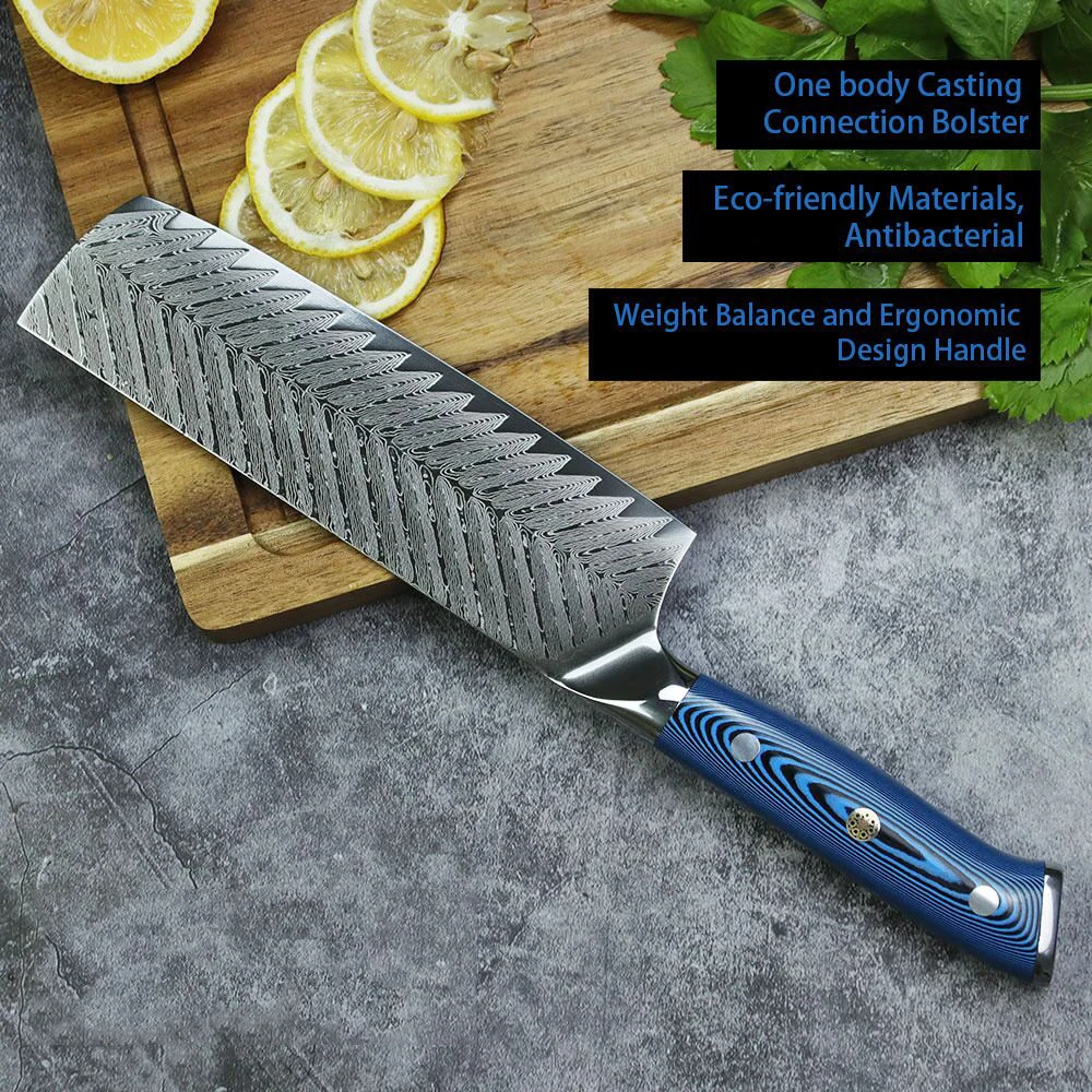 Кухонные ножи Японии vg10 Дамасская сталь 7 дюймов нож шеф повара ручной работы с
