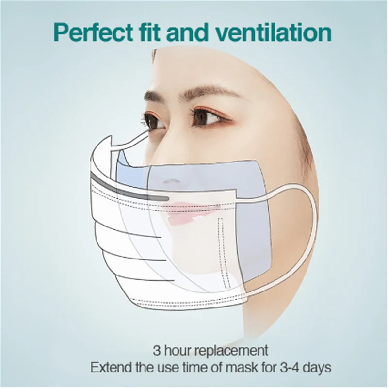 

100pcs Disposable Face Masks Replacement Filtering Breathable Pad 5 Layer PM2.5 Dust Mask filter for Mask