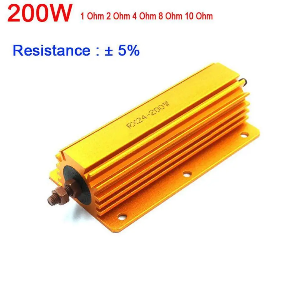 200 Вт мощный металлический резистор 1R 2R 4R 8R 10R 1ohm/2ohm/ 4ohm / 8ohm 10 ohm для лампового