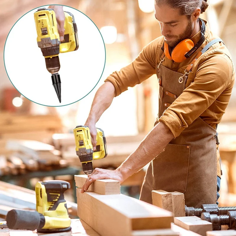 

Wood Splitter Drill Bit Wood Splitter Drill Bit Drill Portable Wood Cutting Tool for Hand Drill Rod, 32Mm