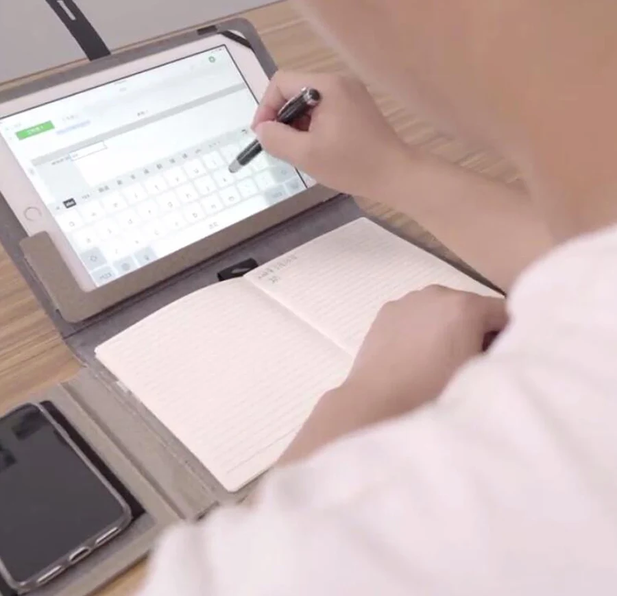 Деловой офис B5 папка для файлов сумка менеджера из искусственной кожи A4 padfolio портфель с эластичной лентой для сотового телефона, Ipad подставка для стойки питания