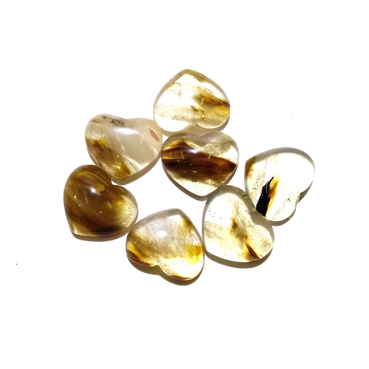 

Natural Stone Goledn Swan Cabochon Flat Back Heart Shape No Hole Loose Beads For jewelry making DIY Ring Necklace accessories