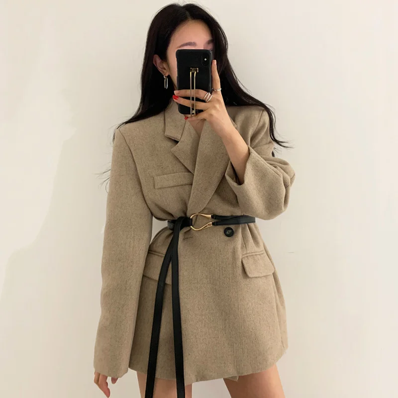 

CMAZ 2021 Autumn Winter Thick Coats for Women Coat for Women 2021 New Double-Sided Cashmere Mid-Length Autumn and Winter Elegant