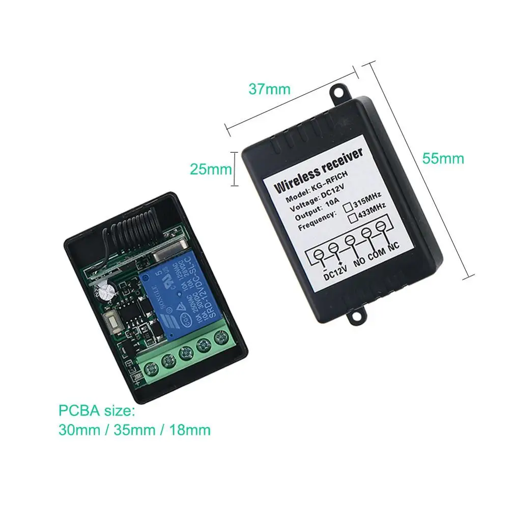 433 mhz universal wireless remote control switch dc 12v 1ch relay receiver module and rf transmitter electronic lock control free global shipping
