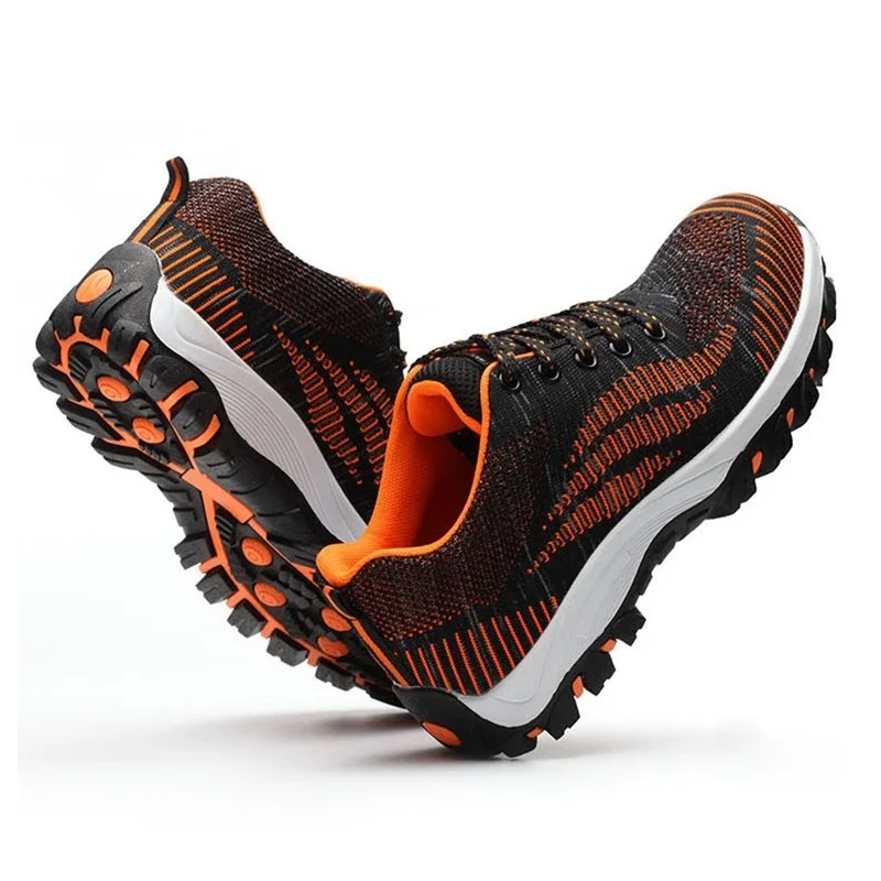 

Safety Shoes Men Women Anti-smashing Anti-puncture Steel Toe Cap Work Shoes Mesh Breathable Comfortable Hiking Sneakers