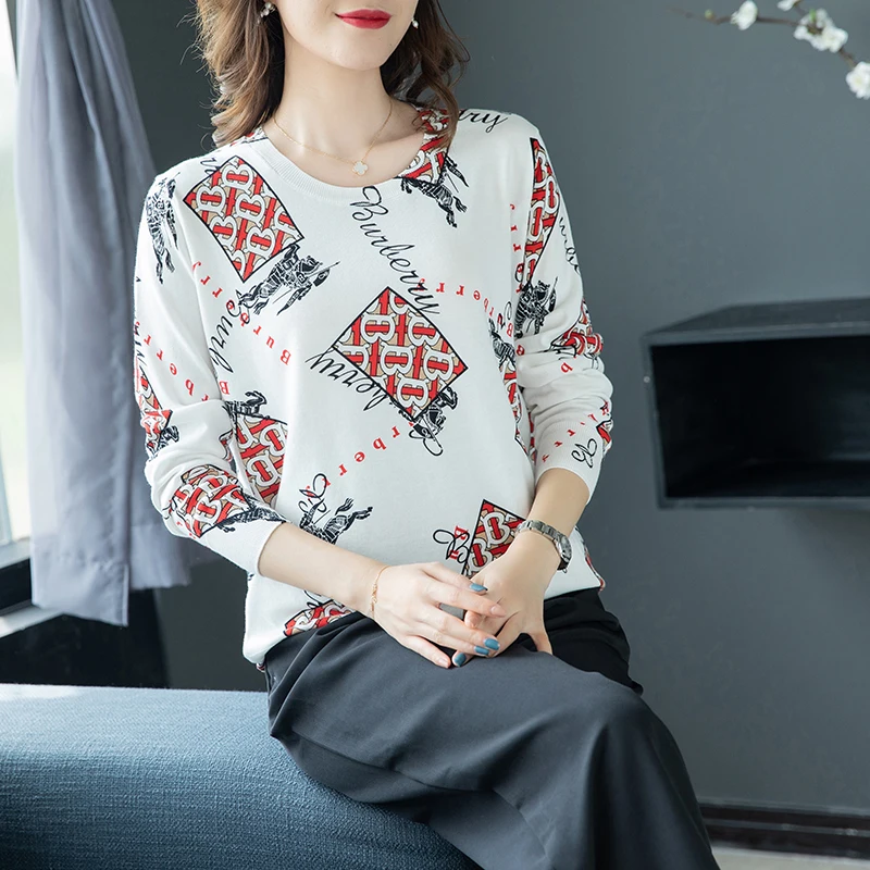 Элегантный свитер женские повседневные Модные свободные свитера и пуловеры