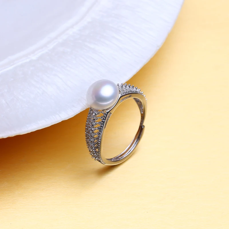 

FENASY 925 Sterling Silver Ring Luxury Natural Freshwater Pearl Rings For Women Wedding Engagement Couple Ring Fine Jewelry